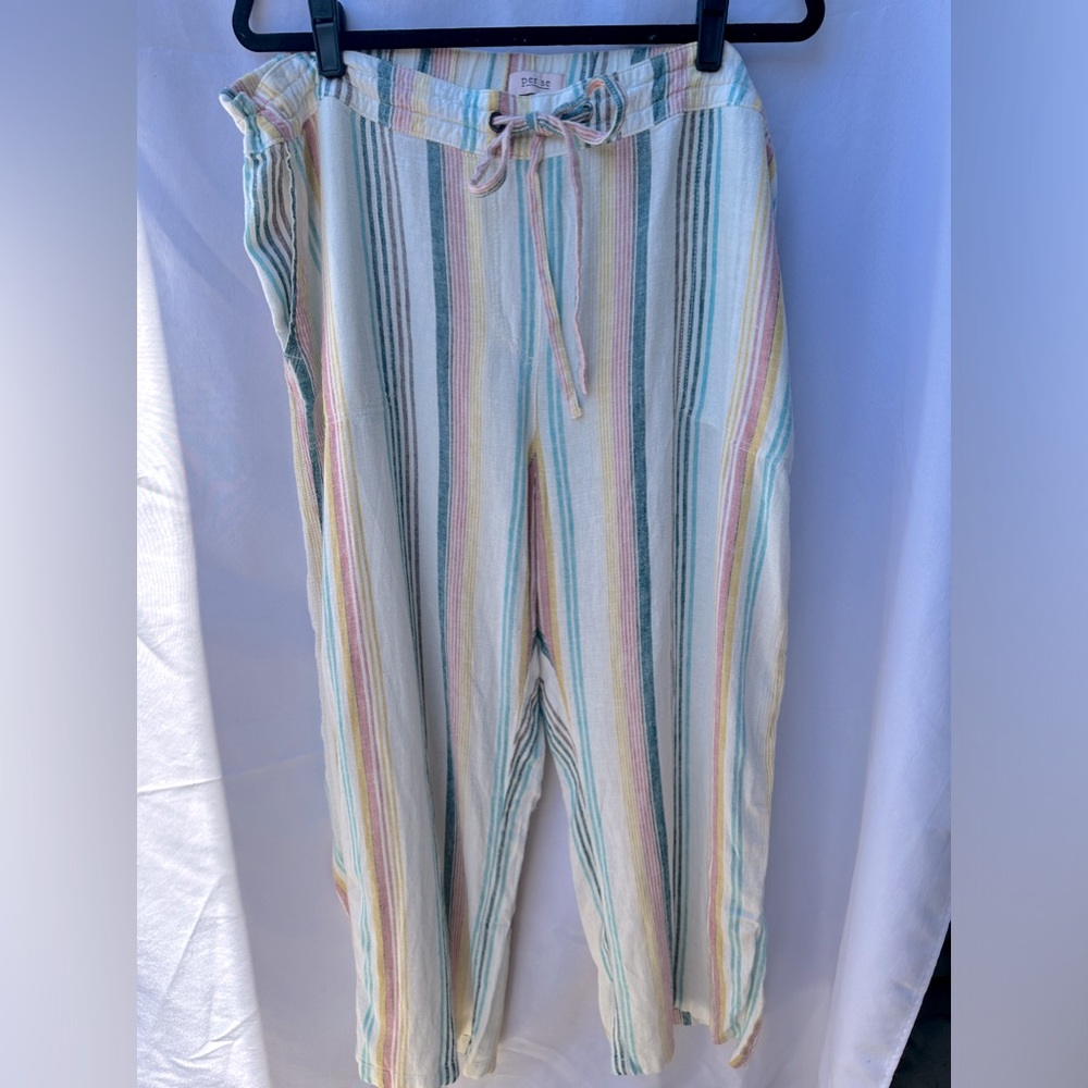 Per Se Vertical Striped Linen Pants l Women’s Size 2X Pants